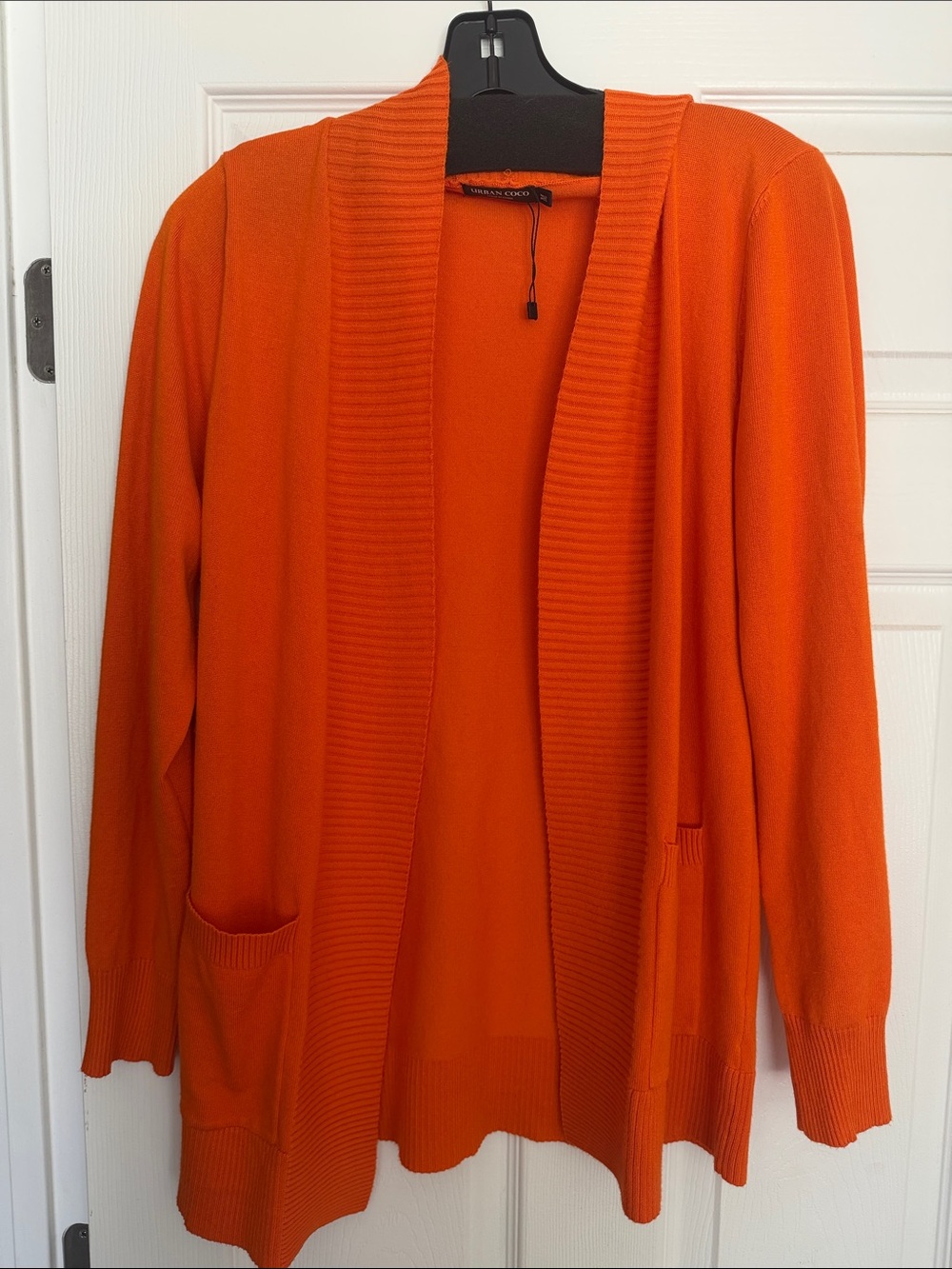 Urban Coco orange Open-Front Women's Cardigan Sweater
